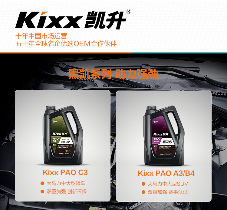 GS (Kixx) 凱升100% PAO全合成機油 0W-40 SN級 黑凱系列 4L-第9張圖片-鄭州市冠恒貿易有限公司【官方網(wǎng)站】-車(chē)用潤滑油服務(wù)專(zhuān)家